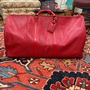 Louis Vuitton Keepall 55 Epi Leather w accessories